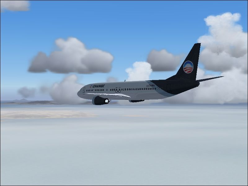 Textures Repaint Of The Msfs Default B737-400 In Obama Presidential Campaign Livery