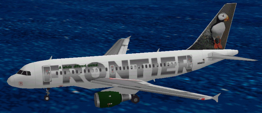 Flightsim Fs2004/Fs98 Airbus A319-111 Frontier Missed 10 Actual Liveries