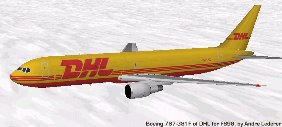 Flightsim Fs2004/Fs98 Aircraft Dhl Boeing 767-381F > Boeing 767-381F Of Dhl, Powered By Ge