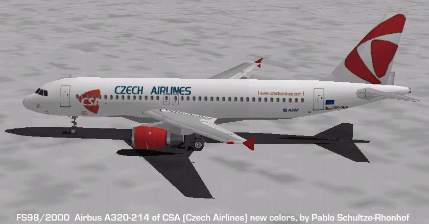 Flightsim Fs2004/Fs98 Csa-Czech Airlines Airbus A320-214 (New Colors), Reg
