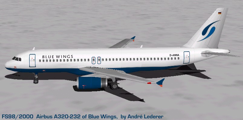 Flightsim Fs2004/Fs98/2000 Aircraft Blue Wings A320-232 Airbus A320-232 Of Blue Wings (Ger — 1