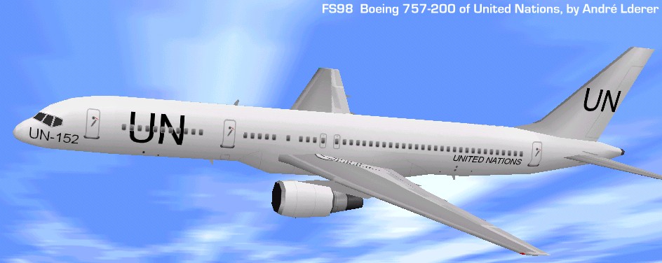 Flightsim Fs2004/Fs98 Aircraft Boeing 757-200 United Nations Boeing 757-200 Of United Nati — 1