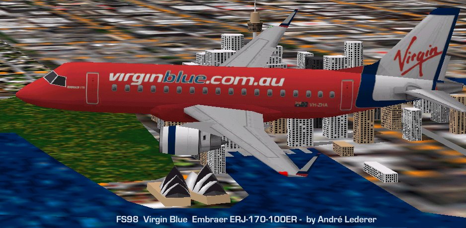 Flightsim Fs2004/Fs98 Virgin Blue Erj-170 Embraer Erj-170-100Lr Of Virgin Blue, Registrati — 1