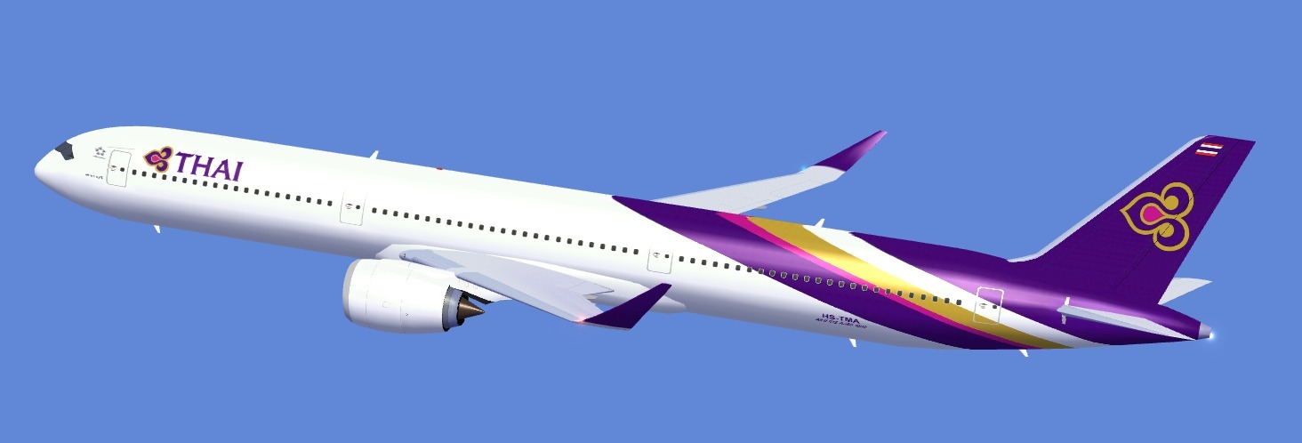 Fsx Thai Airways International Airbus A350-1000 Xwb (Extra Wide Body).Features A 6 Wheels