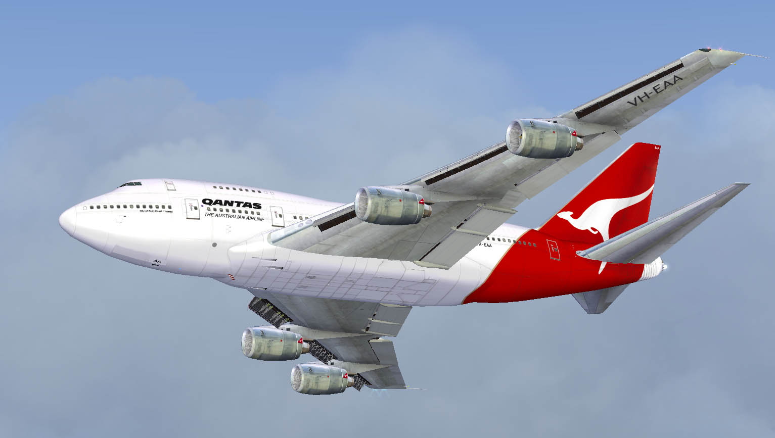 Project Opensky - Boeing 747Sp Qantas Passenger V1 For Fs2004 Exclusively Copyrights: Airp