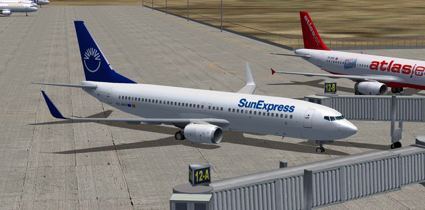 Textures Repaint Of The Aiaardvark Boing 737-800W In Sunexpress Color Layout (Ec-Jhv Lsd
