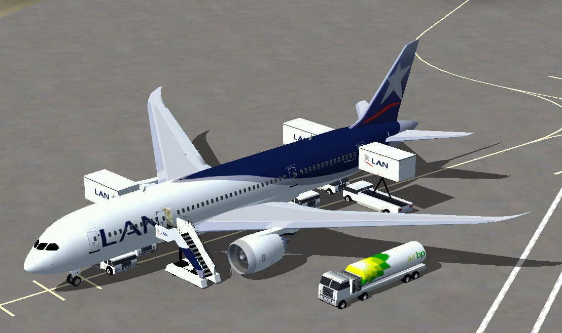 Fsx Lan Airlines Boeing 787-8, Including A Different Animated Ground Servicing (Ags) — 1