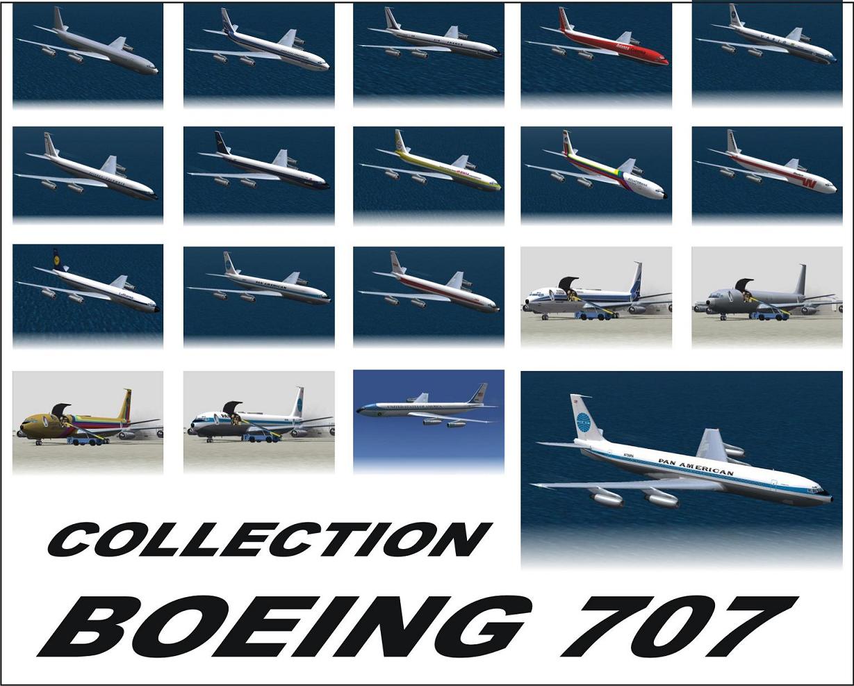 Fsx/Flightsim Fs2004/Fs9 Boeing 707 Collection (420, Vc137-C, 300/400 Passenger/Cargo)