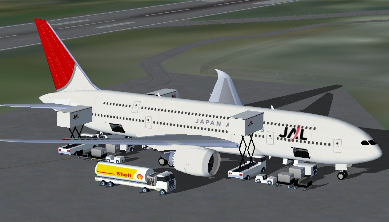 Fsx Japan Airlines Boeing 700 Double Decker Twin Concept, Including A New Animated Ground