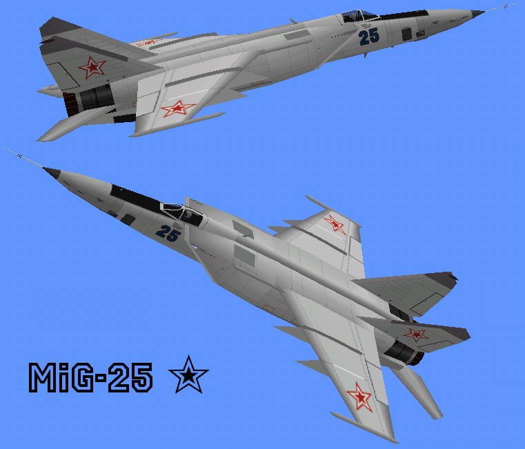 Flightsim Fs2004/Fs98/Cfs Russia Air Force Mig-25 Foxbat-A Flightsim Fs2004/Fs98/Cfs Russi