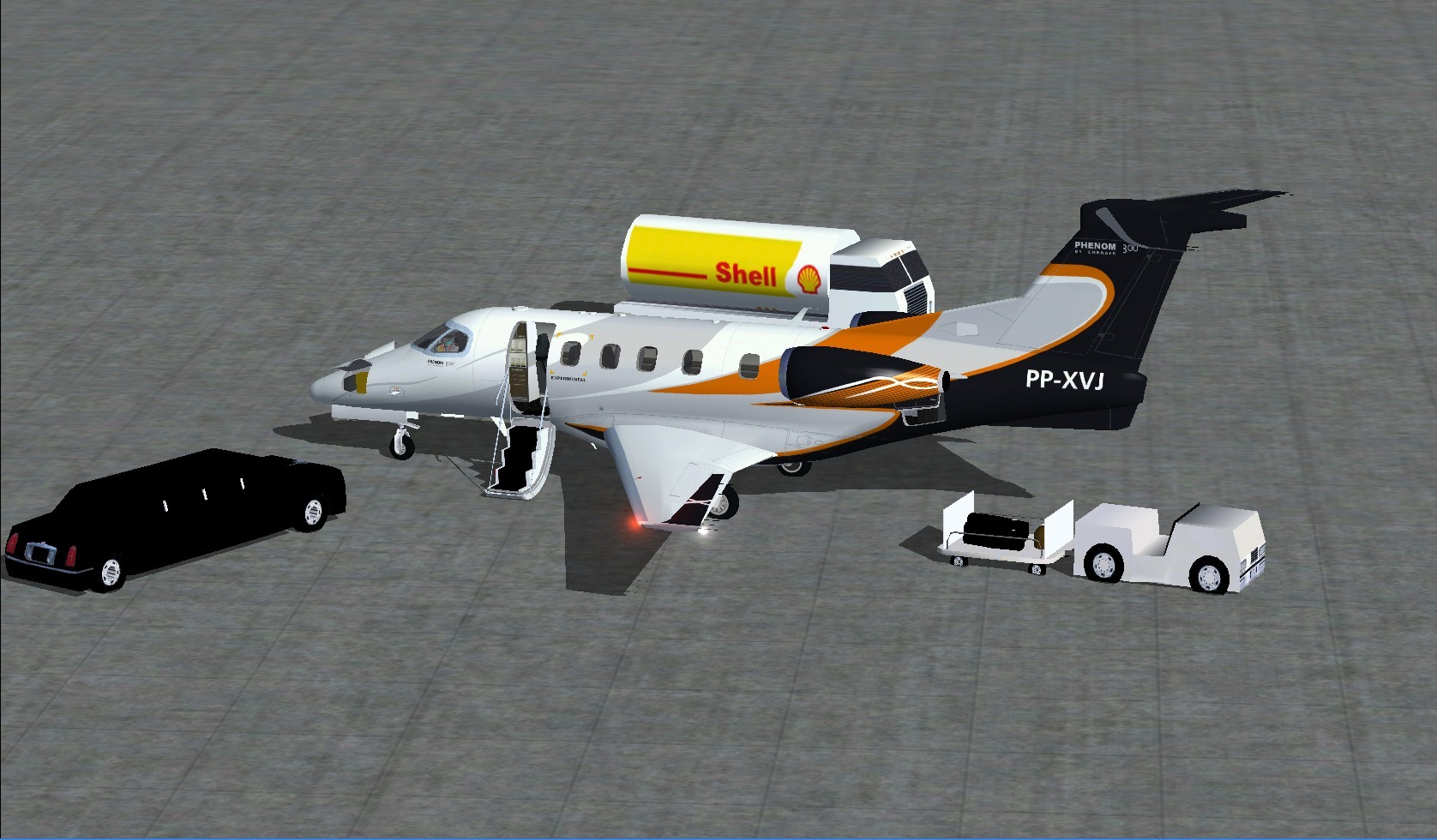 Fs2002 Embraer Phenom 300 Pp-Xvj (Experimental) Biz Jet By Camsim, Including Exterior Anim