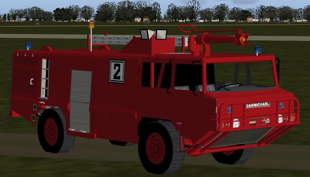 Fs2004 Carmicheal-Scammel Fire Appliance A Driveable Firetruck With Rotating Wheels, Movea