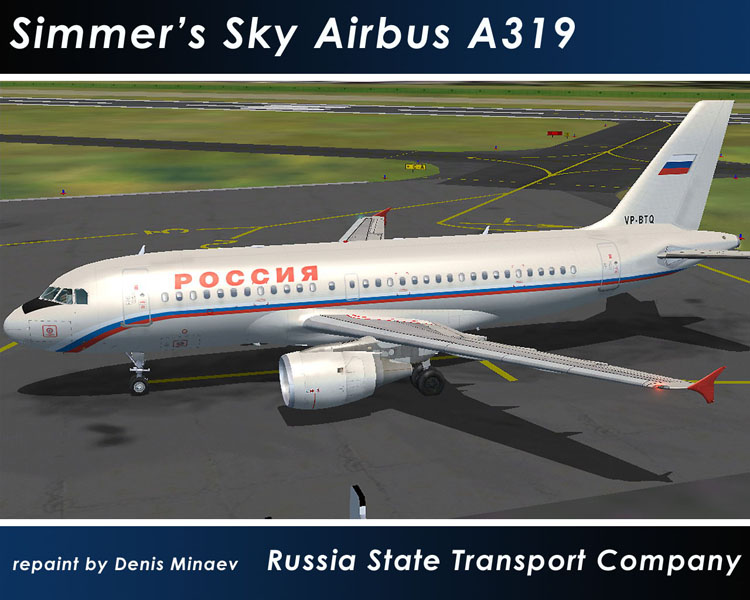 Msfs2004 Airbus A319 Russia State Transport Company Model By Overland Textures Repaint By