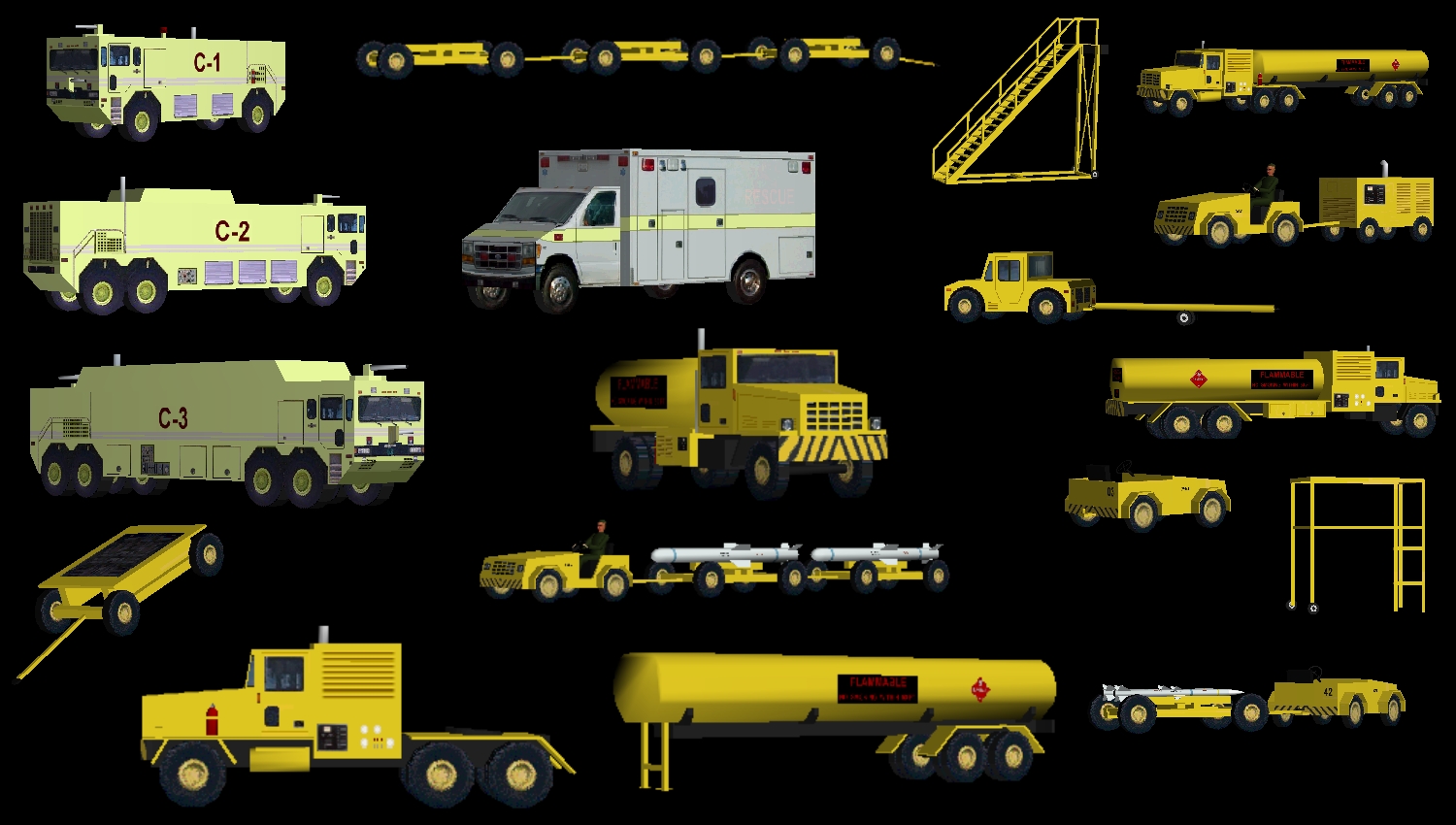 Fs2002 / Fs2004 / Fsx Military Scenery Objects