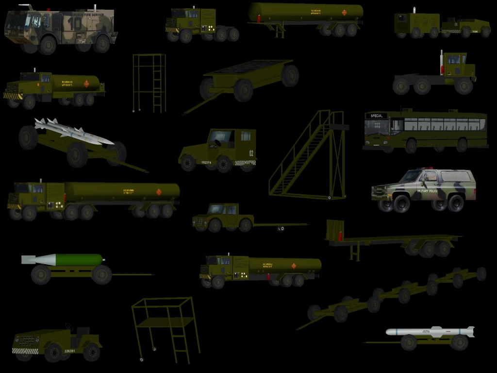 Fs2002 / Fs2004 / Fsx Military Scenery Objects V2