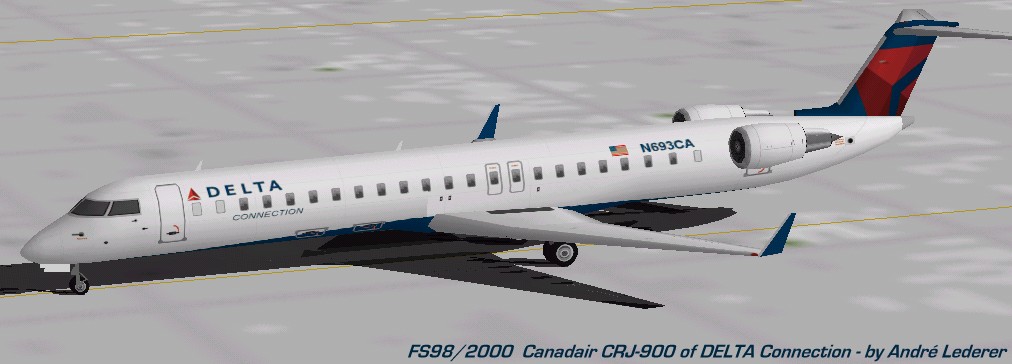 Flightsim Fs2004/Fs98/2000 Aircraft Delta Connection Crj-900 Bombardier Canadair Crj-900 O
