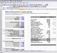 For Pmdg 747-400 Fuel Planner Built In Ms Excel 2003