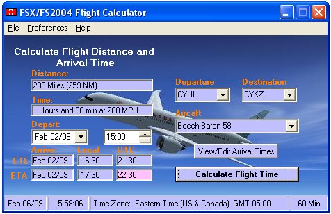 Fsx/Fs2004 Flight Calculator This Flightsim Flight Calculator Will Calculate Distance And