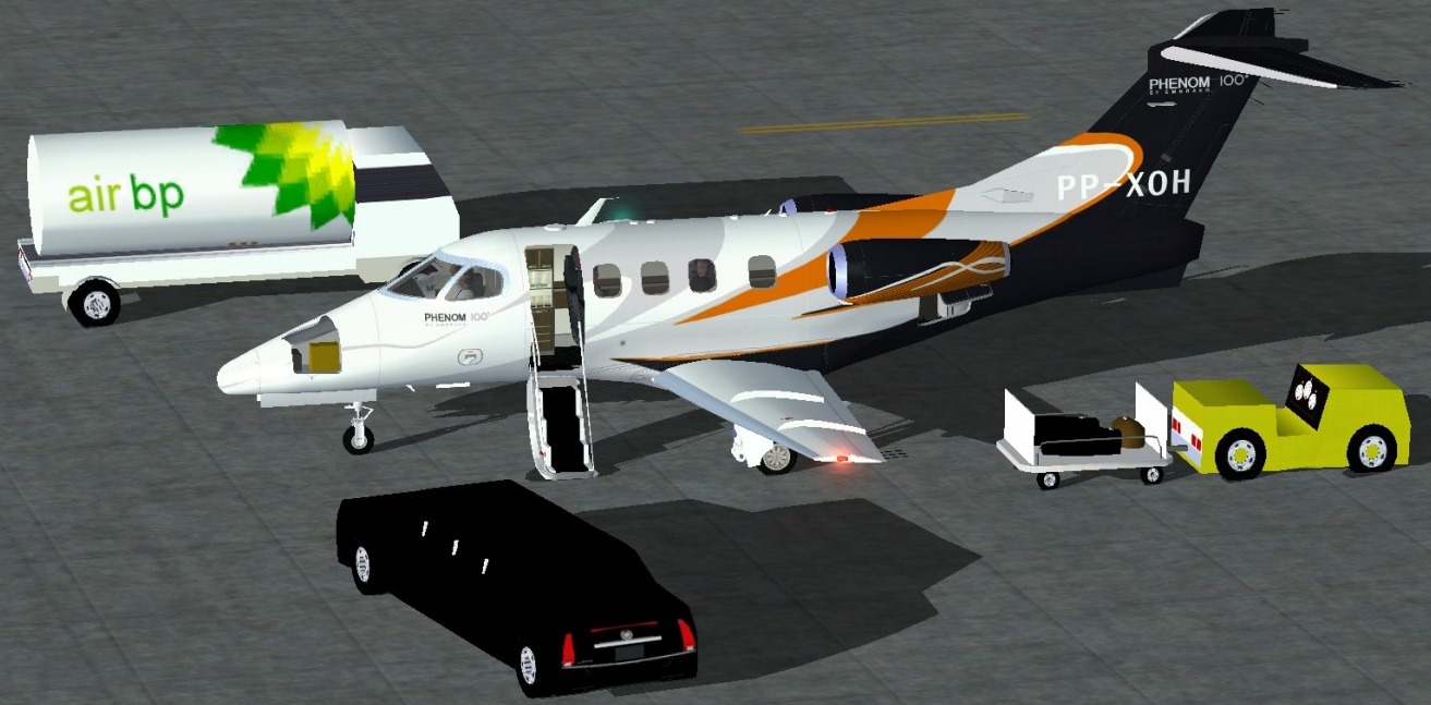 Fs2004 Embraer Phenom 100 Pp-Xoh Biz Jet By Camsim, Including Exterior Animated Ground Ser