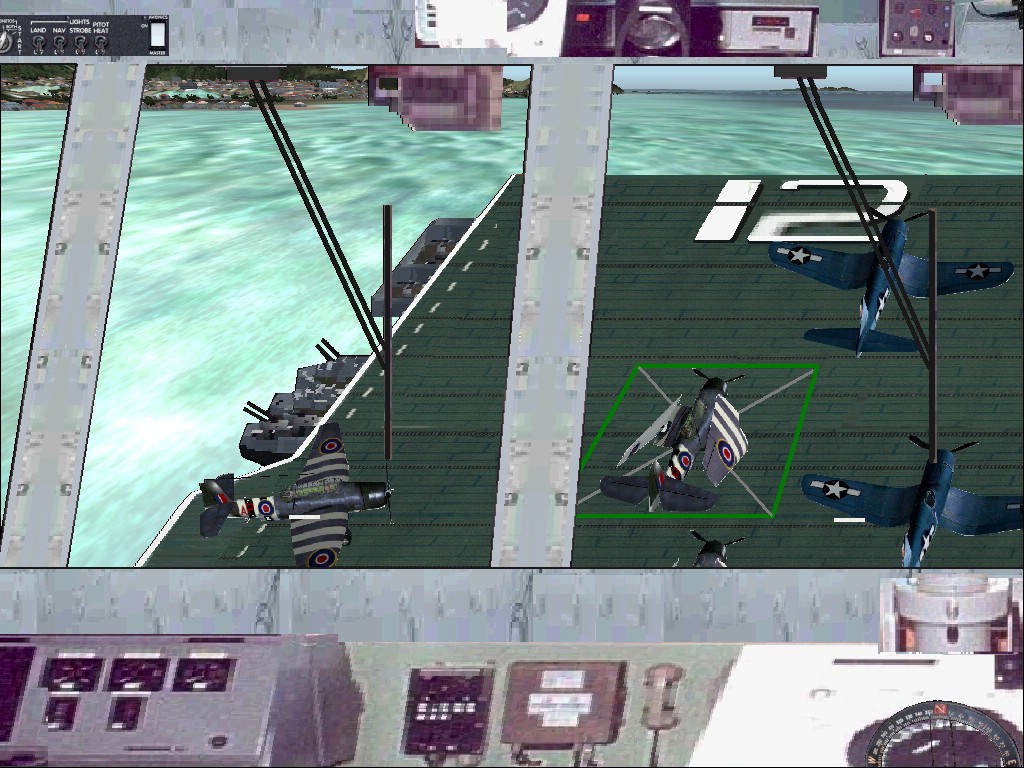 Fs2004/Fs2002 Panel For The Aircraft Carrier Uss Hornet From The Time Of The The Wwii And — 1
