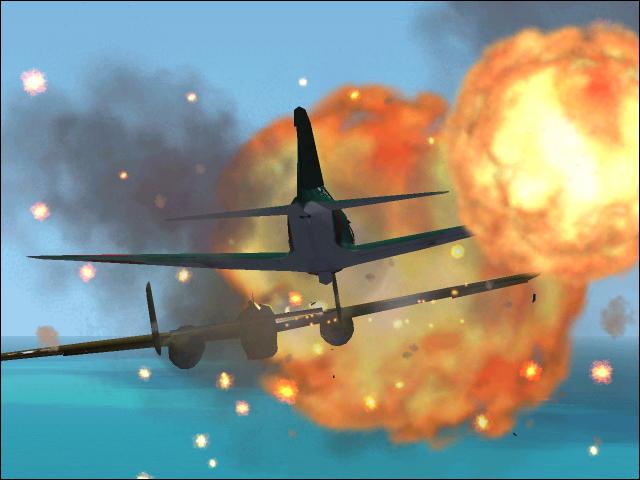 A B-25 explode under the atack of a Zero...  - Photo 822
