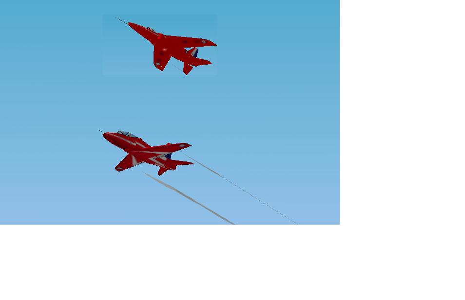 The Red Arrows RAF Hawk in formation with the Red Arrows Folland Gnat wich opperated from 1965-73!!!! - Photo 660
