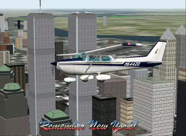 Cessna 172 Skyhawk II purchased from carenado.com flying over the WTC in New York.  Text added by Myself (otherwise unretouched screenshot). - Photo 132