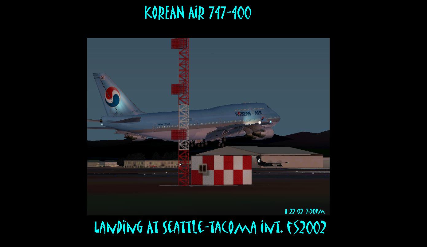 Korean Air 747-400 on final approach to Seattle-Tacoma International. - Photo 1219