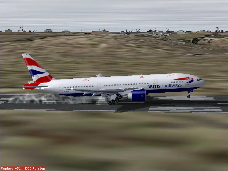 British Airways - Boeing 777 landing at runway 27L, Guarulhos Intl., Brazil. - Photo 5226