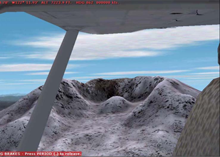 View of Mt St Helens out the window of the C-172 - Photo 1112
