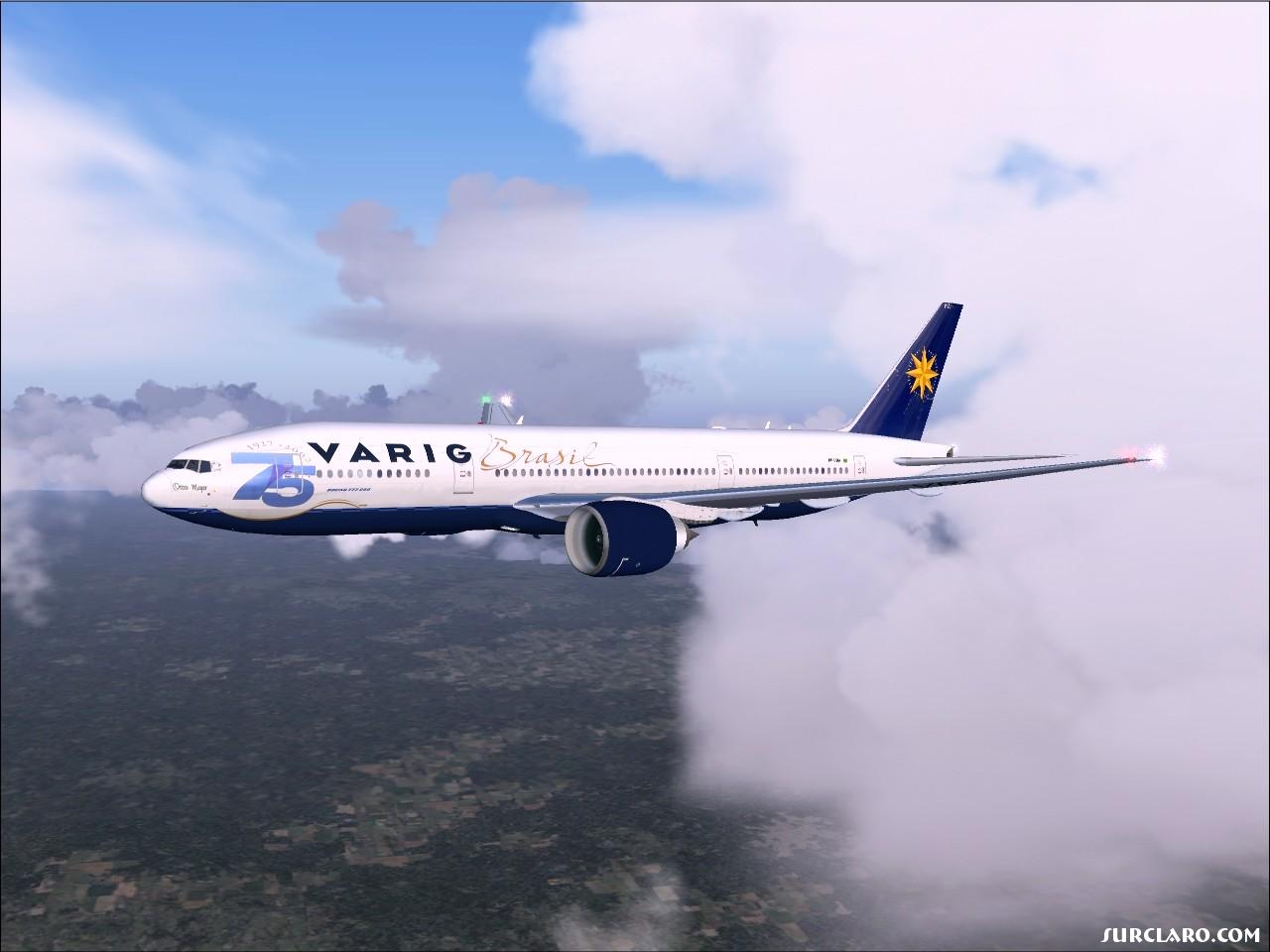 This shot is for shiresr1:-) It's the Varig 75th Anniversary livery on the 777-2Q8 over Brasil..... Thanks for your comments and honesty;-) - Photo 7909