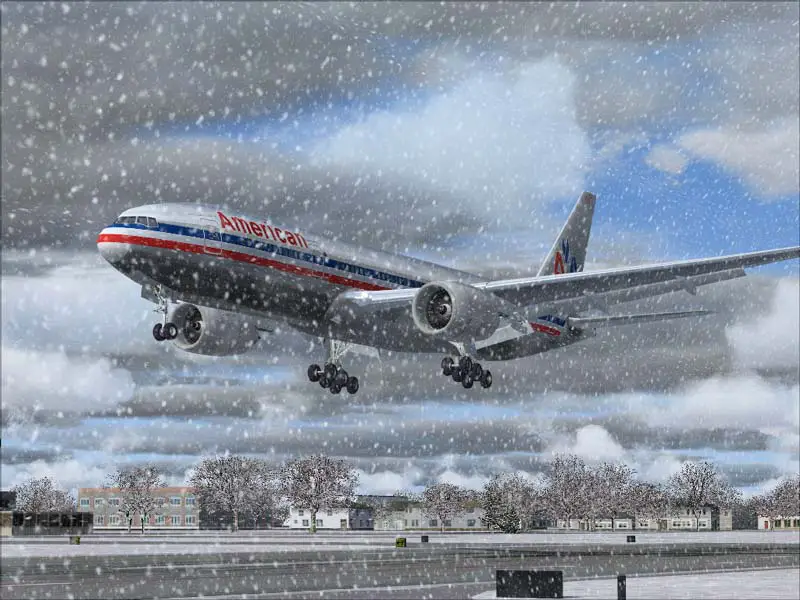 Boeing 777 arriving in cold winter day. - Photo 4083