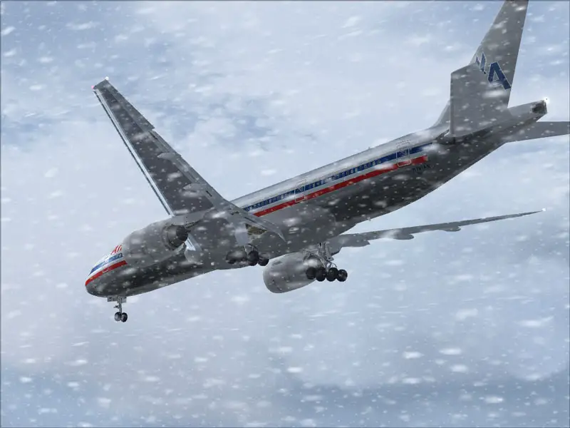 Boeing 777 arriving in snowy day day. Temp was -16C. - Photo 4086