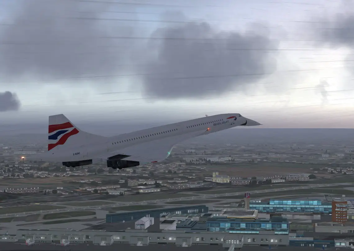 British Airways Concorde over Heathrow. - Photo 7379