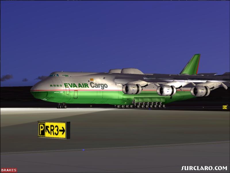 Eva Air Cargo AN-225 taxing after land at Kansai Intl. - Photo 7389