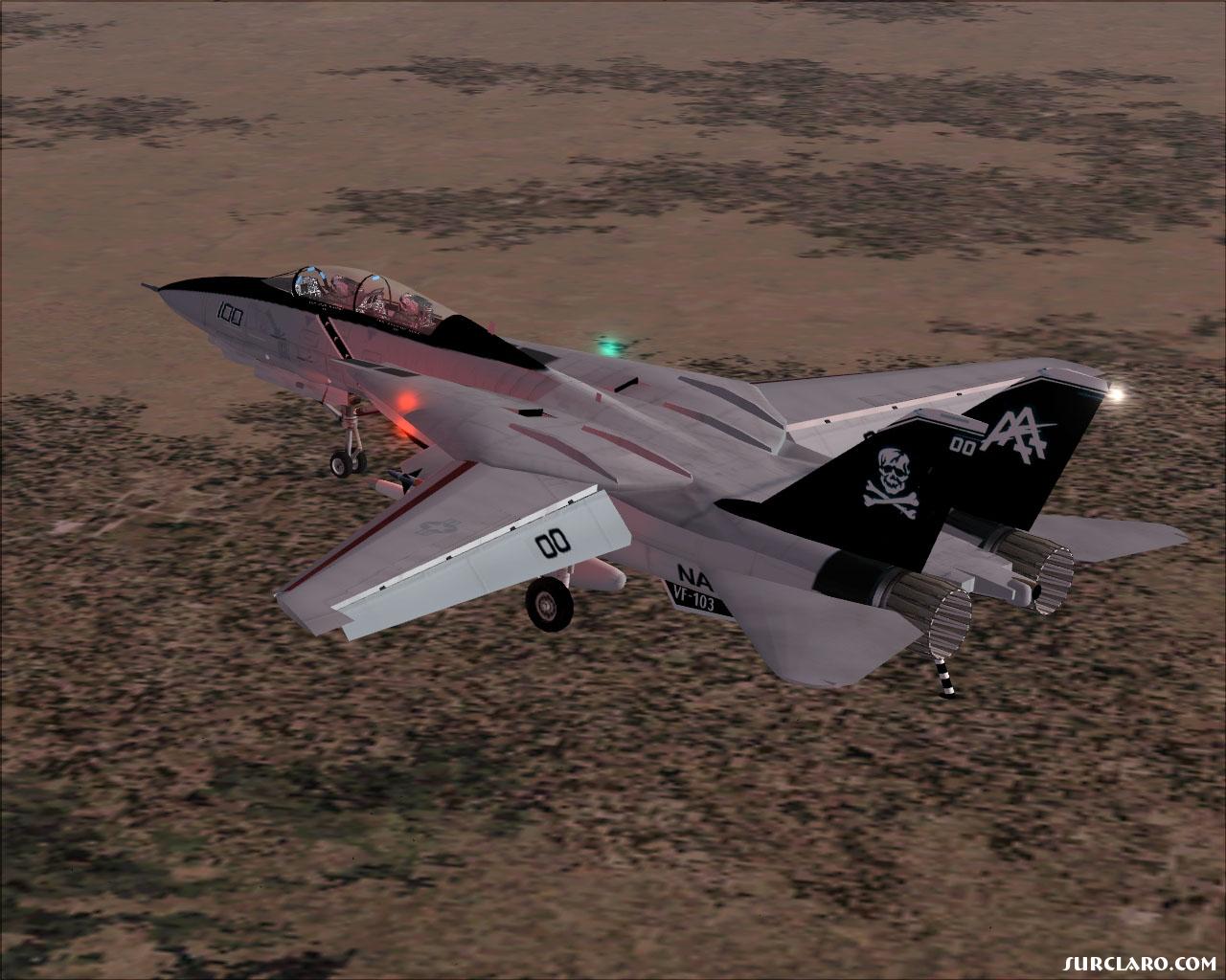F-14B Tomcat VF-103 Jolly Rogers in flight. - Photo 7877