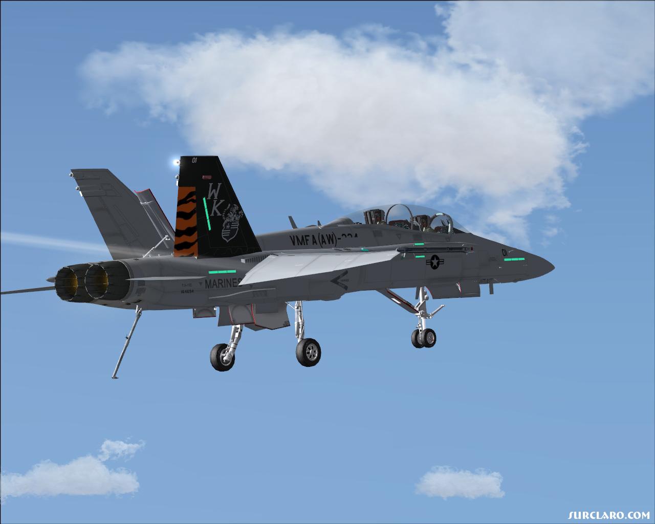 FA-18D VMFA-225 Bengals approach. - Photo 7899