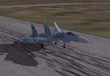 Su-27 landing at Creil AB - Photo 4123