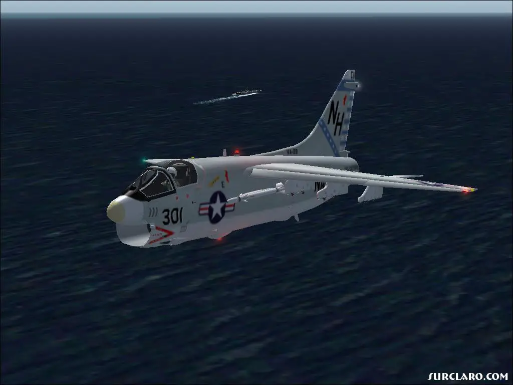 An A-7E over the Mirramar Carrier(CVN 72) - Photo 5737