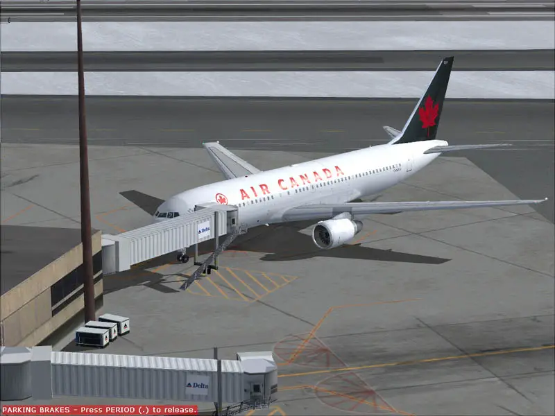 Air Canada 767 sitting at the gate in a cold winter day in Boston - Photo 4127
