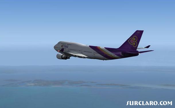 Thai 747 cruising over Indian shores en route to Dubai from Bangkok. - Photo 17644