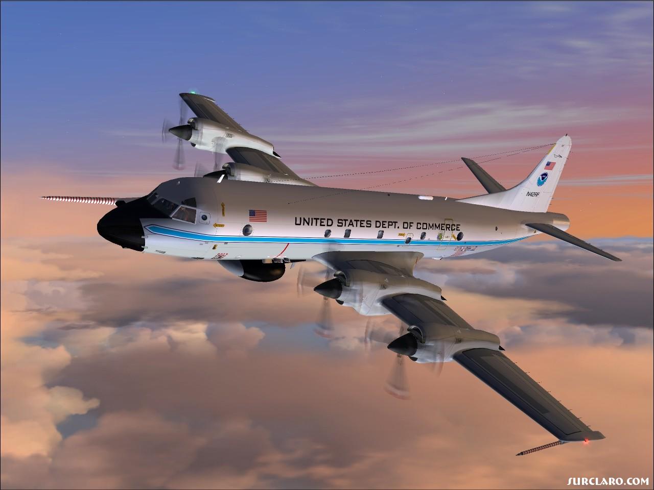 The WP-3D Orion over the Gulf of Mexico gathering weather data..... - Photo 10878