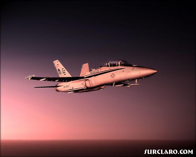 F/A 18 Hornet at  Sunset. Model is Aerialfoundarys F/A 18C. - Photo 14412
