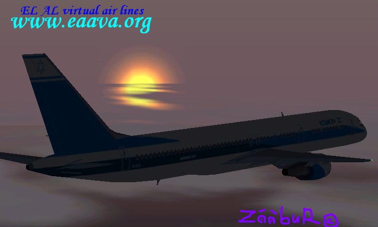 I took this picture from  my ELAL flight from, this is a beautiful sunset and beautiful 757-200 of ELAL. - Photo 1161