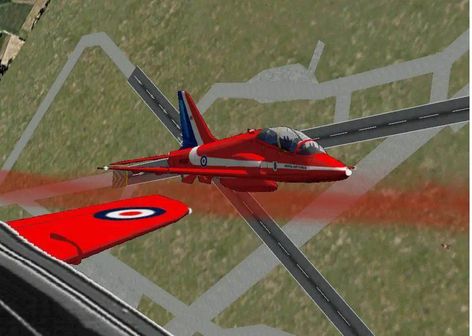 The RAF Red Arrows over Farnborough. - Photo 1183