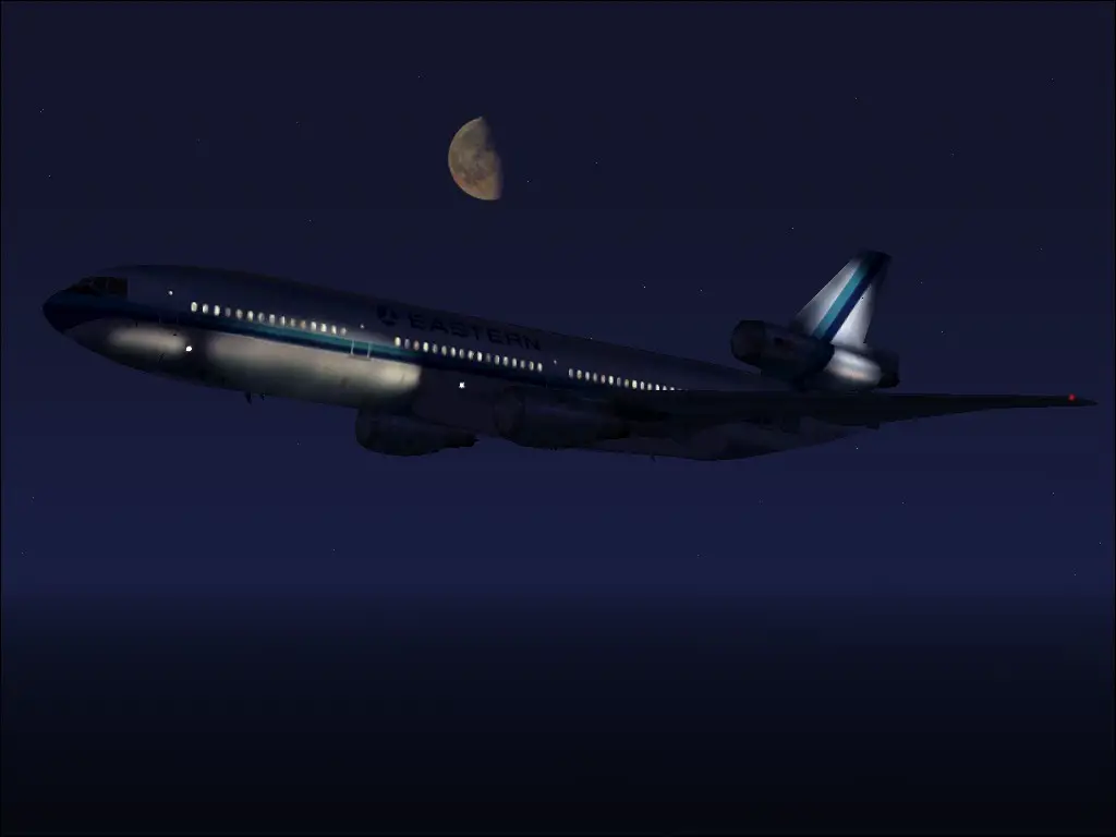 a boeing at midnight with at the back a new moon (which you also can find between the new add-ons) - Photo 809