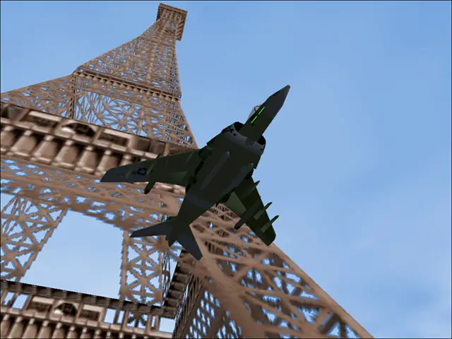 Harrier II vs. The Eiffel Tower. The Harrier won as you can see. - Photo 777