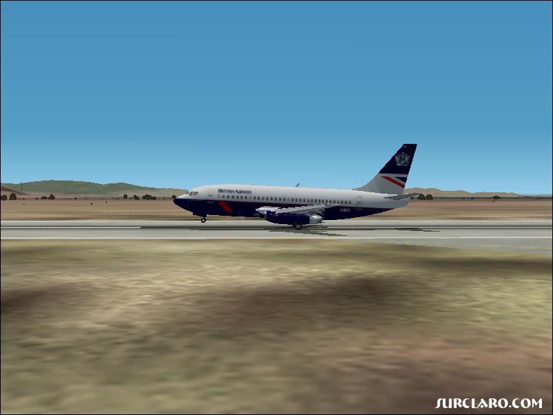 An unpowered British Airways 737 landing at an out of service runway at Salt Lake City Intl. - Photo 2847