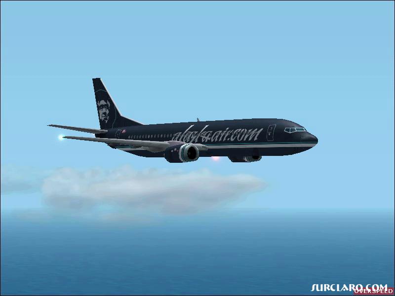 AlaskaAir.com flying over the ocean for a fun flight. - Photo 2733