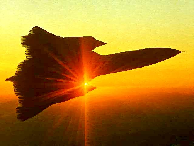 A Lockheed Blackbird turning into the sun - Photo 1604